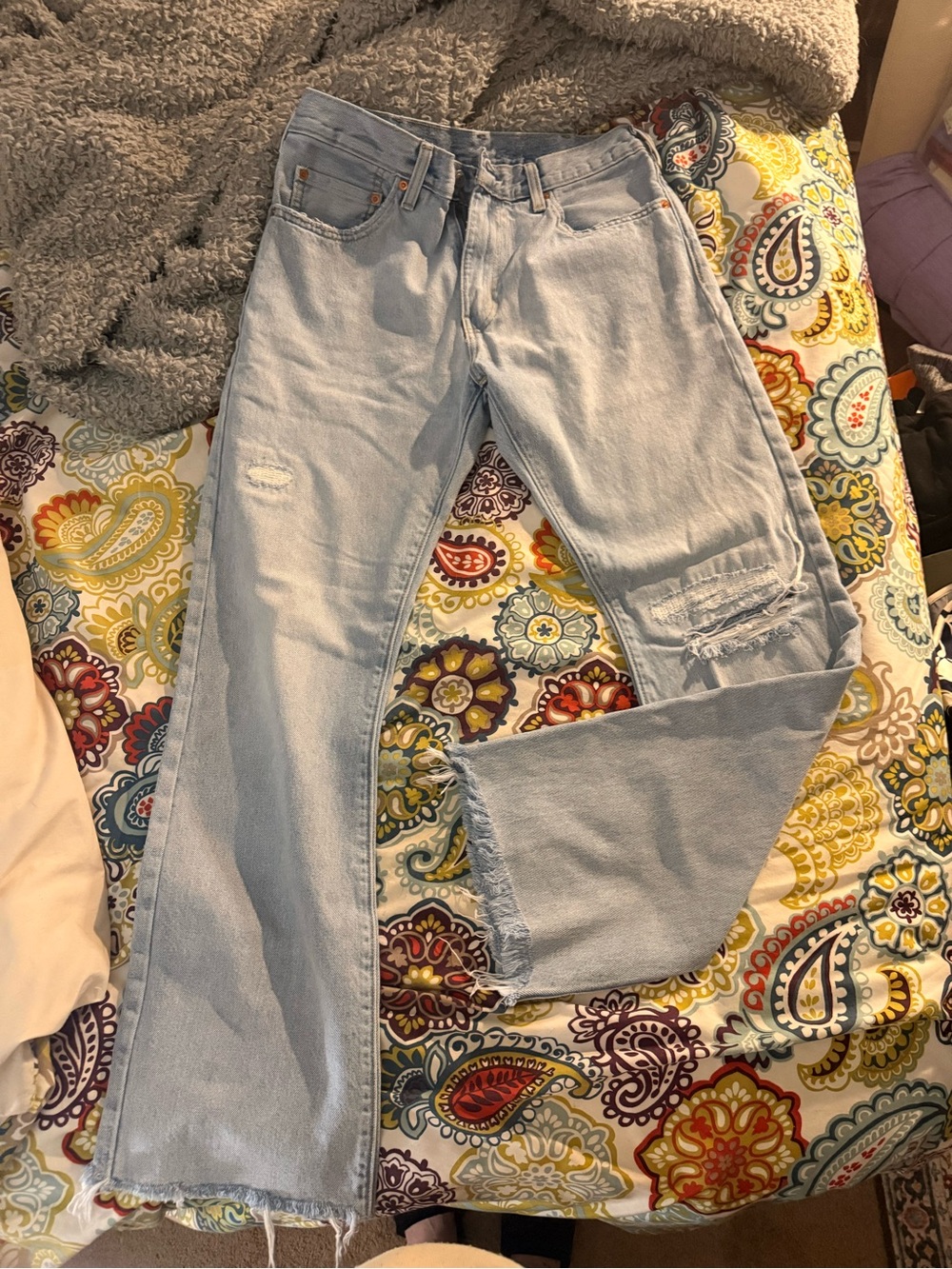 Levi's Light Blue Distressed Men's Bootcut Jeans